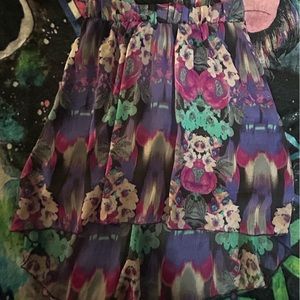 Maurices, Purple floral print skirt,  ~ size small